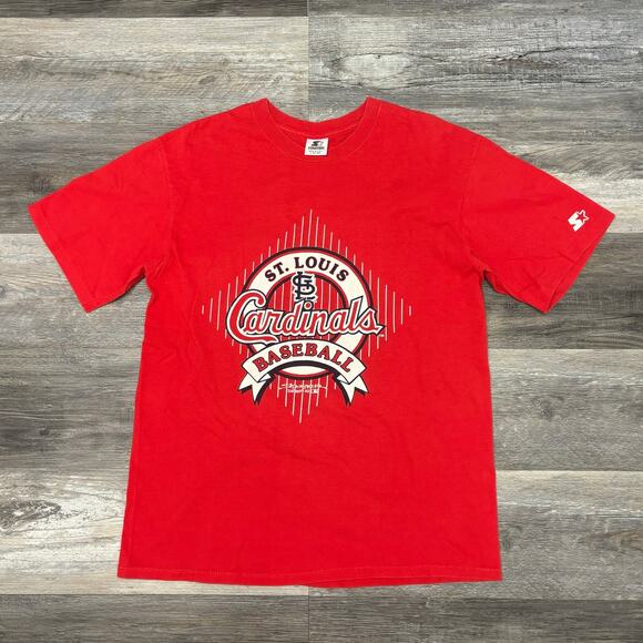 Vintage 90s Starter MLB St. Louis Cardinals Baseball Red Mens L USA Made T-Shirt - Picture 2 of 9